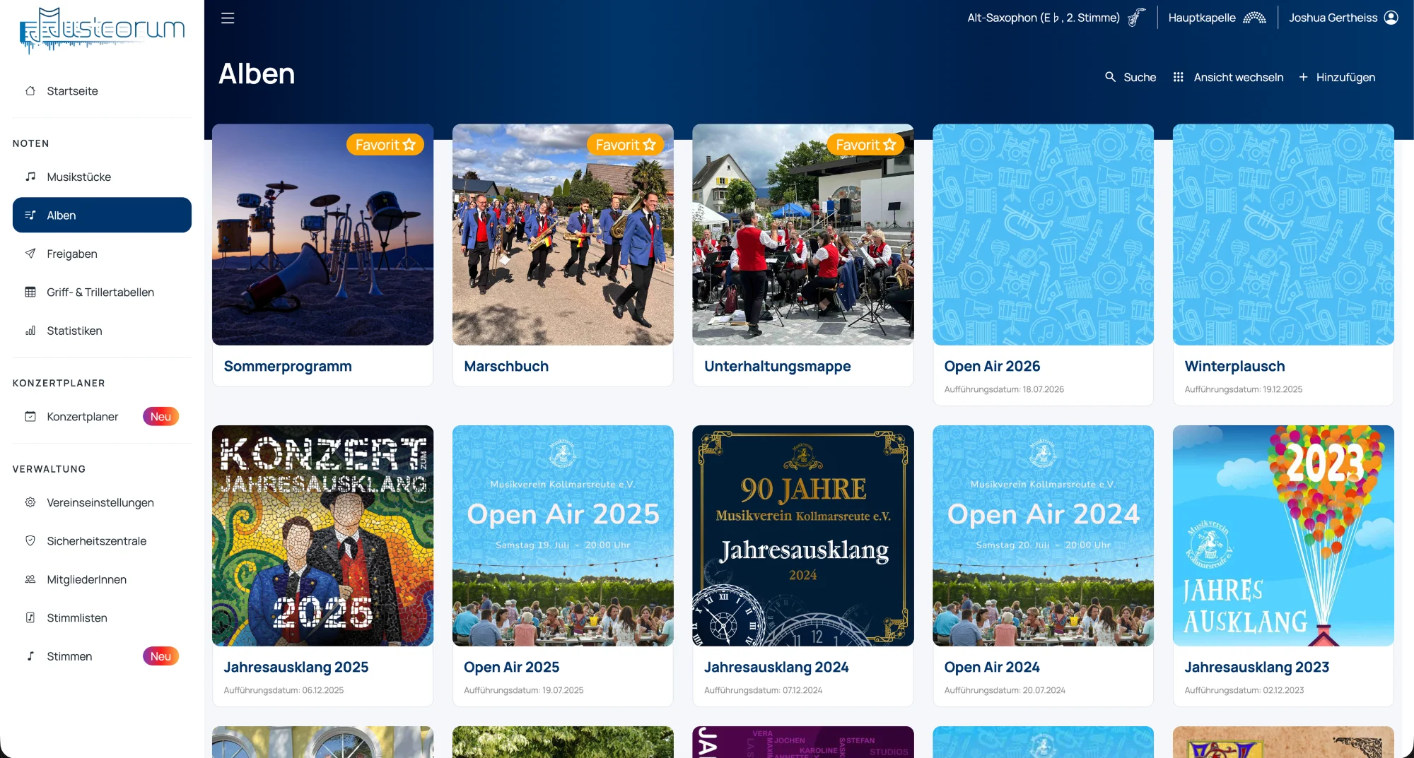 Musikstücke in Alben zusammenfassen